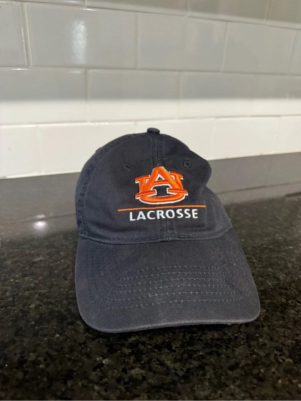 Auburn Lacrosse Embroidered Baseball Cap - Navy